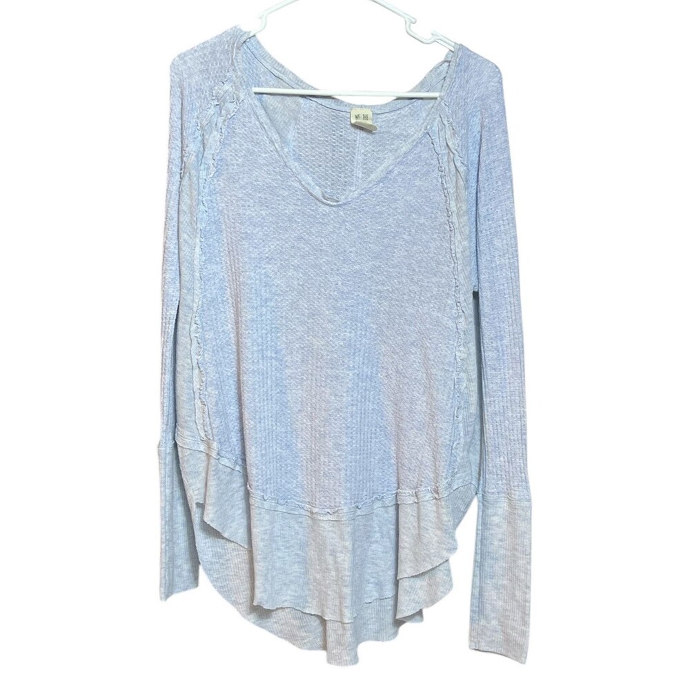 Free People We The Free Light Blue/gray Catalina Thermal Top Size Medium